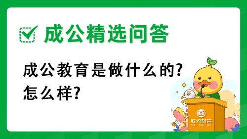 成公教育是做什么的?怎么样 成公教育是做什么的?怎么样